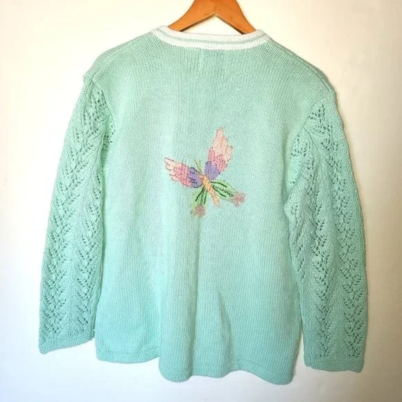 Storybook Knits Floral Cardigan Butterfly L - Picture 10 of 12